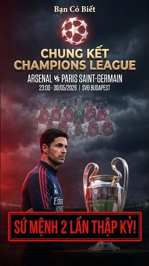🏆 Champions League Final Schedule: Arsenal vs. PSG (11 PM, May 30th in Budapest) Champions League...