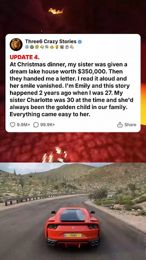 UPDATE 4. At Christmas dinner, my sister was given a dream lake house worth $350,000. Then they handed me a letter. I read it aloud and her smile vani... #foryou #fyp #reels #viral #redditstorytime #redditposts #storytime #redditstories #reddit #askreddit #paranormal #redditparanormal #nosleep | Pet Blazers