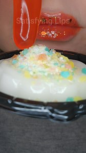 356K views · 4.4K reactions | Satisfying ASMR Mouth Sounds Eating Fried Egg Pudding With Pop Rock Popping Candy #asmr #satisfyinglips #satisfying | Satisfying Lips | Facebook