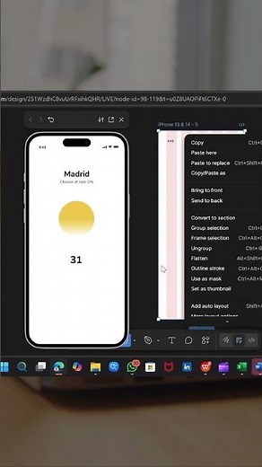 Design a sleek animated Weather App screen with me in Figma