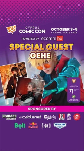 1.9K views · 13 reactions | ⚡️ GEHE confirmed for Cyprus Comic Con 2025! Armor builds, precision wig work, film-level makeup, and show-ready props—see it up close in Hall A (Sat & Sun) and don’t miss him judging the Cosplay Masquerade on Sunday afternoon (Hall A stage). | Cyprus Comic Con | Facebook