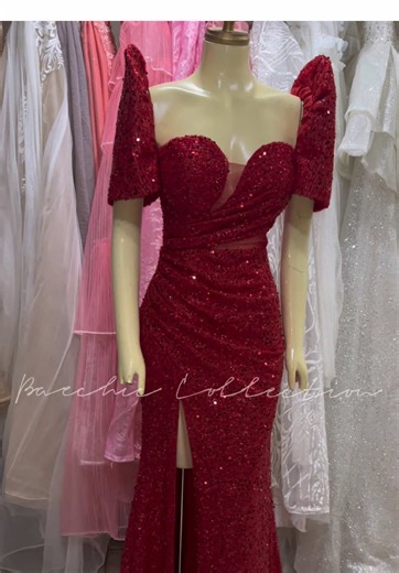 Stunning Red Modern Filipiniana Dress | Baechic Collection