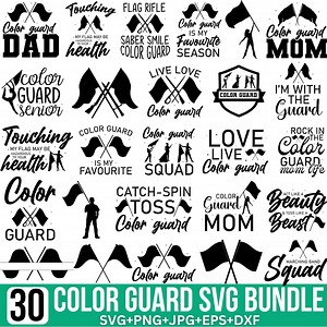 Color Guard Svg Bundle, Color Guard Flag, Color Guard Rifle, Color Guard Mommarching Band Svg, Color Guard Svg, Cut for Cricut, Silhouette - Etsy