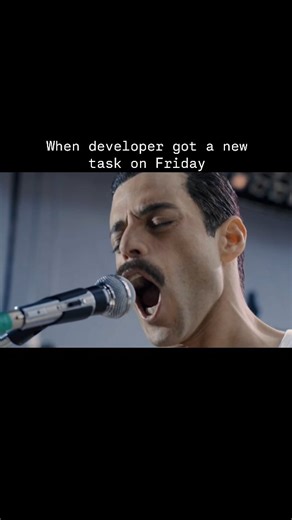 Developer Weirdness | IT humor on Instagram: "When developer got a new task on Friday | Don't miss a thing! Follow now! | | | | #programminghumor #programmingmemes #developerlife #devlife"