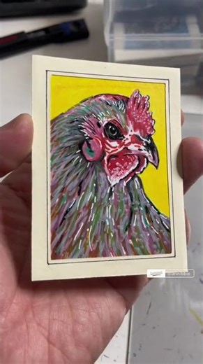 Acrylic Painting of a Chicken Hen by Annibbie