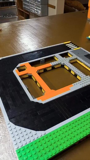 Big reveal! LEGO Krusty Burger drive-through and landscaping plate #lego #legoreels #legobuild #legocity #simpsons #krustyburger | HOF Builder