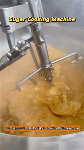 Sugar Cooker Pot with Mixer Industrial Maltose Caramel Sauce Cooking Machine#machine #sauce
