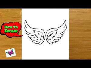 How to Draw Wings easy step by step | Drawing of Angels Wings