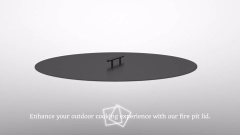 28" Fire Pit Lid Round Outdoor Fireplace Cover Lid Heat Resistant Flat Burner Pan Cover for Round Patio Fire Pit Prevent Sparks, Snuff Campfire