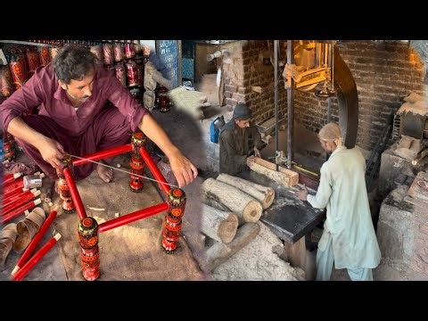 Amazing Wooden Moura Making Process | Small Wooden Stool Handwork & Machine Manufacturing