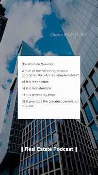 Real Estate Exam Question w/Answer, Definition & Example #realestate #realestateexam #examprep