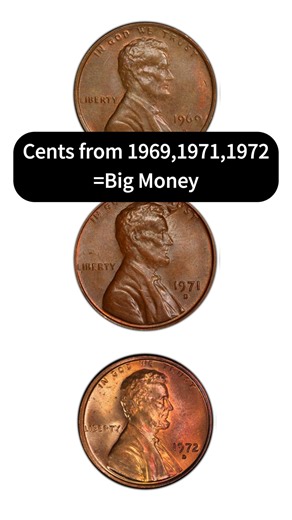 Cents from 1969, 1971, 1972？Big Money？ NO "FG"！ #coins #penny #coincollecting #rarecoins | HeritCoin