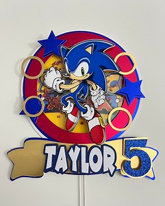 Sonic Cake Topper, Sonic Birthday, Sonic Party, Sonic Party Supplies, Sonic Theme, Sonic Decorations, Sonic Topper, Sonic Birthday Cakes - Etsy