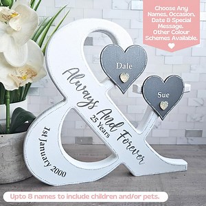 25th Anniversary Gift for Couple Signs, Established Plaque, Always and Forever Sign, Silver Wedding Anniversary Gift for Parents Love Signs - Etsy