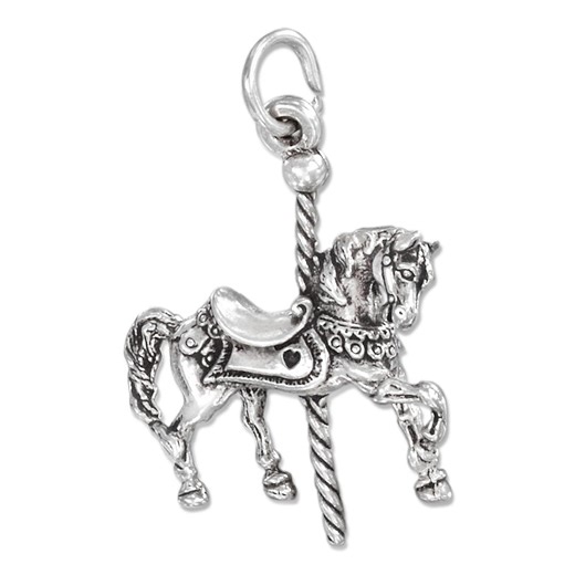 Merry-go-round Carousel Horse 3D Sterling Silver Charm for Bracelet, Childhood Pendant for Necklace - Etsy