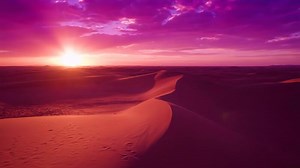 Download Sunrise Over Sahara Desert Sand Dunes With Colorful Sky for free
