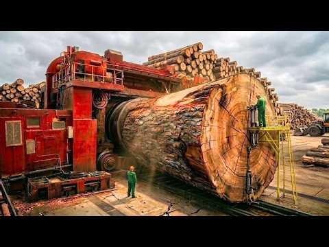 Inside the Massive Wood Factory: How Giant Logs and Heavy Machinery Creating Luxury Wooden Funiture