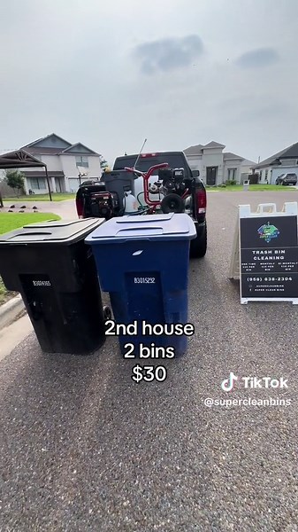 $140 in 1 hr! Started at 5 and was done by 6! I do this as a side hustle after my 8-5, you can do it too! #supercleanbins #trashcancleaning #trashbincleaning #pressurewashing #cleantiktok #cleaningservice #smelly #deodorizer #setup #howto #smallbusiness #asmr #fyp #pov #monthlycustomer #foryou