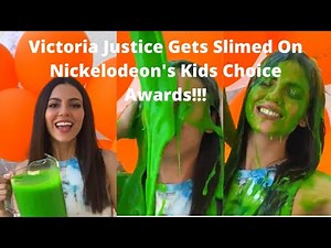 Victoria Justice Gets Slimed On Nickelodeon's Kids Choice Awards!!!