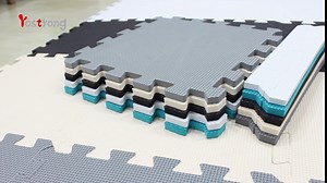 Yostrong® 18 Tiles Interlocking Puzzle Foam Baby Play Mat with Straight Edges for Playing - EVA Babies Crawling Mat | Rubber Floor Work Out Mats for Home Gym. Beige. YOC-Jb18S18
