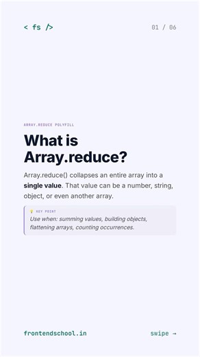 How to implement Array.reduce polyfill from scratch #shorts