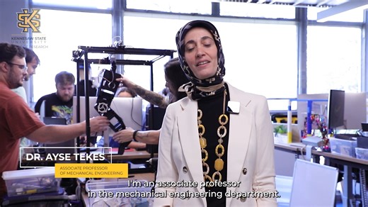 Can a robot arm mimic a human arm? Research in Dr. Ayse Tekes' lab blends engineering with rehabilitation, using robotics to alleviate body mobility loss through the design of soft robots. Her team also develops robots that can adapt to their surroundings, work safely with people, and move with greater accuracy and reliability. Their research is helping shape the next generation of robotic technology. See our other Research Bytes here: https://bit.ly/4poit8Y #ResearchBytes #hootyhoo #KSUResearch