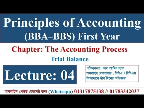 Principles of accounting || The Accounting Process || BBA first Year || Lecture - 04