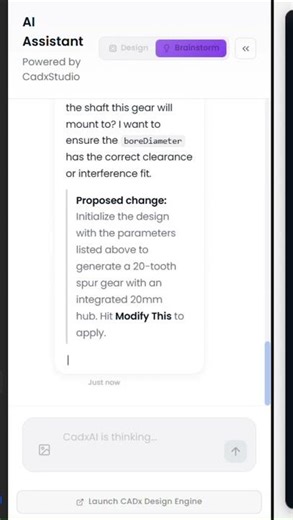 I 3D Printed This Gear… Just By Typing a Prompt #cad #ai #solidworks #3dprinting #shorts #tech