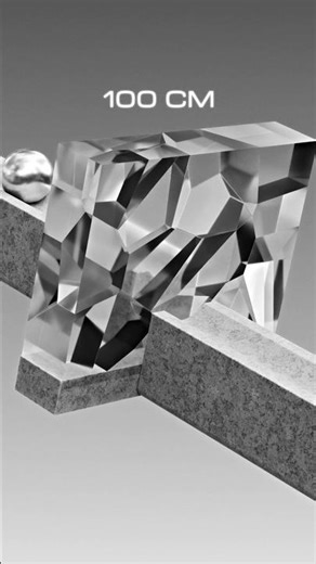 1cm - 100cm vs Metal Ball Glass 3D Rigid Body Simulation