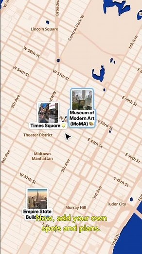 Two day itinerary for nyc - travel map & template. Add spots to plan your trip 🗽 #travel #nyc