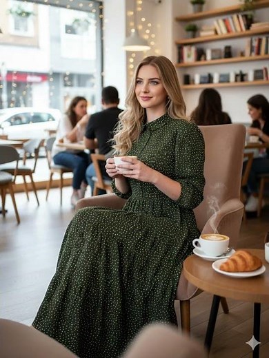 Forest Green Polka Dot Tiered Maxi Shirt Dress | Women's Green Dotted Button-Up Flowy Maxi Dress