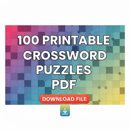 100 Printable Crossword Puzzles With Solutions | PDF Instant Download | Fun Brain Game for Adults & Seniors - Etsy