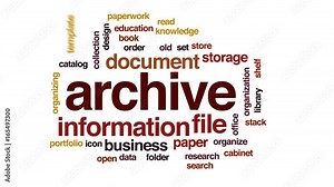 Archive animated word cloud, text design animation.