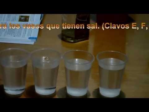 Experimento de oxidación con clavos