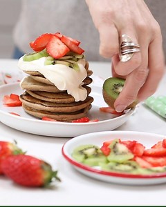 7.9K views · 29 reactions | NEW RECIPE- Kiwi Strawberry Oat & Banana Pancakes for Babies & Toddlers PANCAKE TUESDAY IS TOMORROW!! What pancakes are you making??? Here is one of my new pancake ideas for baby breakfast! I love fresh fruit on top of a yummy naturally sweet pancake. They are freezer friendly too!! Check out the recipe here: https://www.babyledfeeding.com/recipes/strawberry-kiwi-oat-banana-pancakes/ | Baby Led Feeding | Facebook