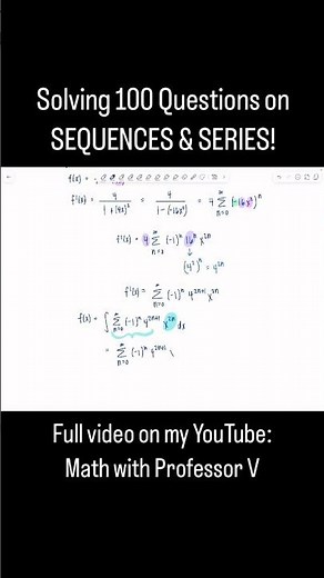 SEQUENCES & SERIES Comprehensive Review! #mathwithprofessorv #calculusfinal #calculusvideos