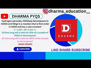 Hydrogen peroxide, H2O2(aq) decomposes to H2O(l) and O2(g) in a reaction that is first order ---.