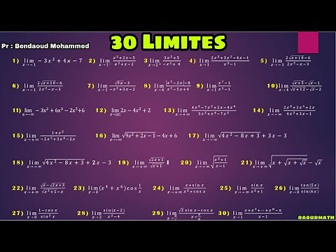 🔥30 Limites Avec Correction🔥 1 Bac S.M & S.Ex Part1✔️