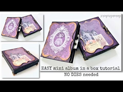 EASY mini album in a box tutorial NO DIES needed