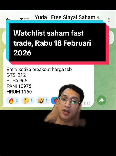 Watchlist Saham Fast Trade Rabu 18 Februari 2026