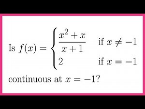 Determine the Continuity of a Piecewise Function