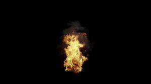 Download Fire burning with turbulent shape on black background for free