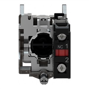 XB4BA42 - Harmony, 22mm push button, red flush, spring return, 1 NC, unmarked | Schneider Electric USA