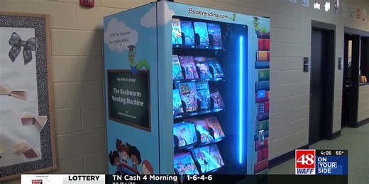 Blue Springs Elementary book vending machine rewards students for good behavior
