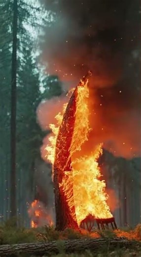 Bear Roars, Forest Burns! Nature's Fury Unleashed! #bear #wildfire #nature #forest