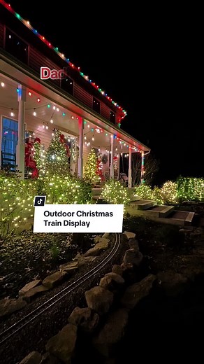 My dad’s amazing outdoor G-Scale Christmas train layout.🚂 Visit Burlap Kitchen (link in bio) for DIY projects, craft kits, home decor, and more. 🎄 #christmas #christmasdecor #train #trains #christmastrain #countdowntochristmas #burlapkitchencrafts #crafts #merrychristmas #christmaslights #diy #gscale #splitjaw #usatrains #kadee #charlesrosupplycompany #trainlayout #trutone #trutonebulbs #lgbtrains #aristocraft #piko #walmart @Walmart @BurlapKitchen - craft kits @Tru-Tone