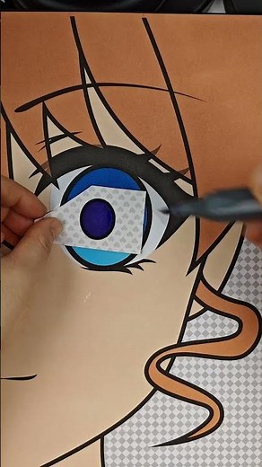 用贴纸还原二次元眼睛的图层画法 贴纸拼画diy 解压助眠声控asmr #shorts #art #sticker