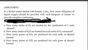 ASSIGNMENTIn a Rocket motor fueled with butane, \mathrm { C } ... | Filo