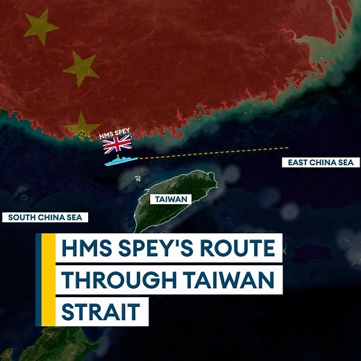 The Royal Navy showing freedom of navigation is non-negotiable 🇬🇧⚓ HMS Spey has navigated through the Taiwan Strait, as she is allowed under international law and rights ruled by the United Nations - a move that has been condemned by the Chinese authorities. Lord Vernon Coaker, who was on board Spey's sister ship, HMS Tamar, said: "We [the UK] are reinforcing the UK's commitment to an enduring, persistent presence in the Indo-Pacific." 🚢🌊 | Forces News