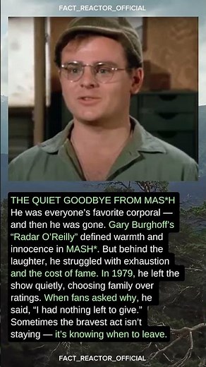 Gary Burghoff — The Quiet Goodbye from MAS*H#YouTubeShorts #GaryBurghoff #RadarONeill